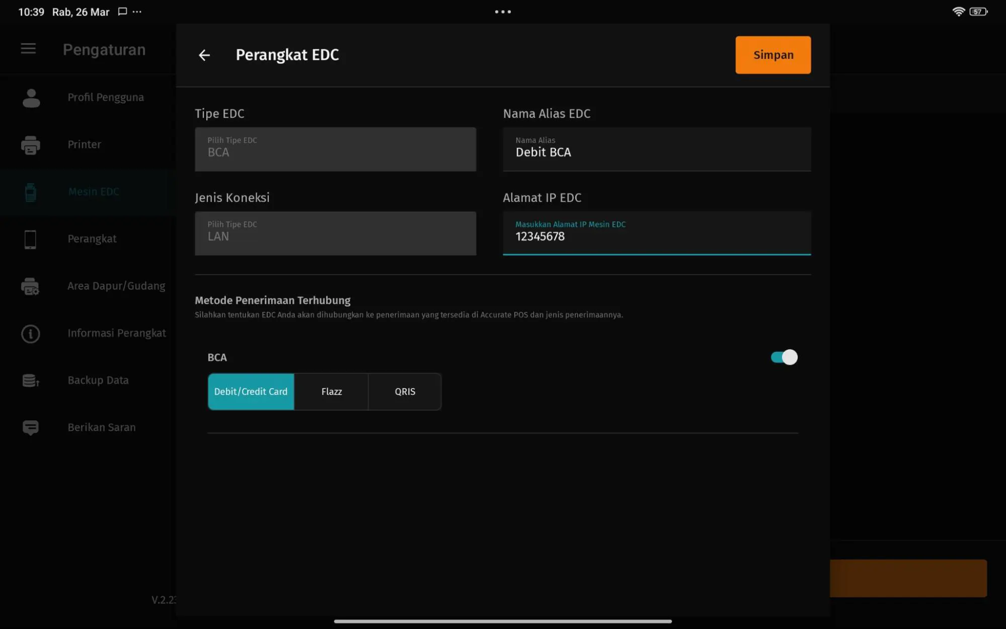 integrasi Accurate POS ke EDC BCA